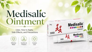 Medisalic Ointment tube and box showing clobetasol and salicylic acid topical medicine