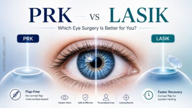 PRK vs LASIK comparison showing how each laser eye surgery treats the cornea