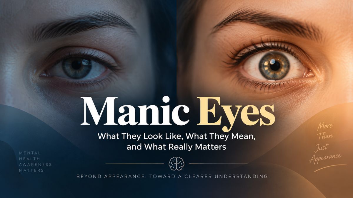 Manic eyes showing differences in eye appearance and intensity during possible manic or hypomanic episodes